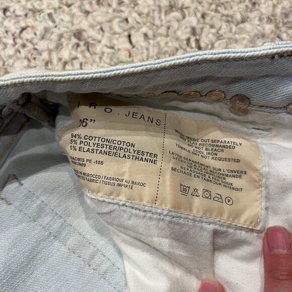 Iro Studded Denim Mini Skirt Light Wash Sz 26 Casual Summer - Picture 3 of 7
